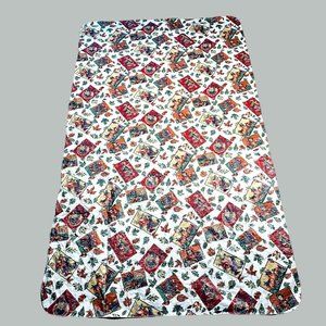 Vintage Vinyl Oblong Table Cover Tablecloth Fall Thanksgiving Turkey Scarecrow